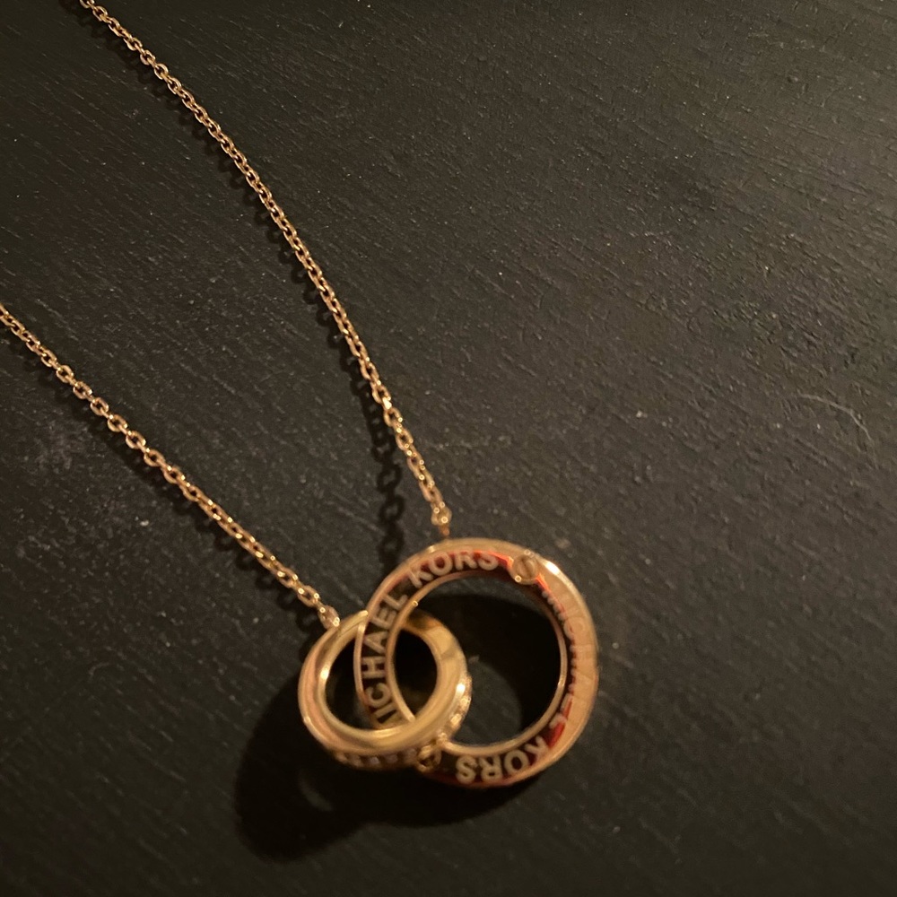 Michael Kors gold signature logo necklace